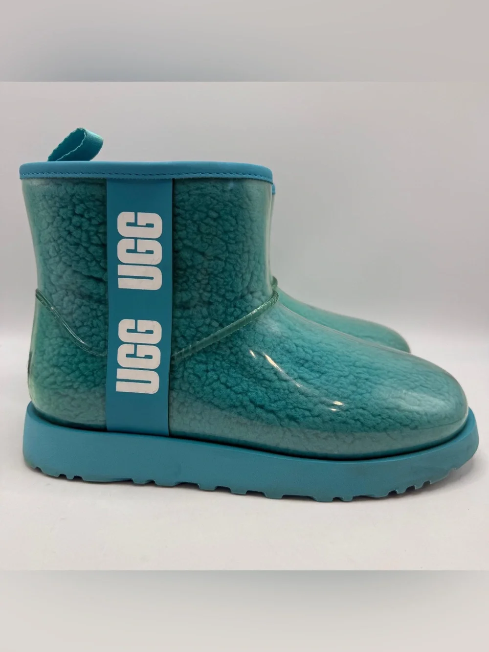 UGG Classic Clear Mini Women’s Size 8 Turquoise Waterproof Rain Boots